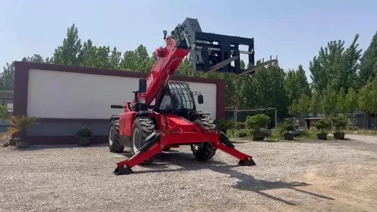 Sollevatore telescopico da 4,5 tonnellate e 17 m, sollevatore telescopico, carrello elevatore telescopico, pala gommata a 4 ruote motrici, mini