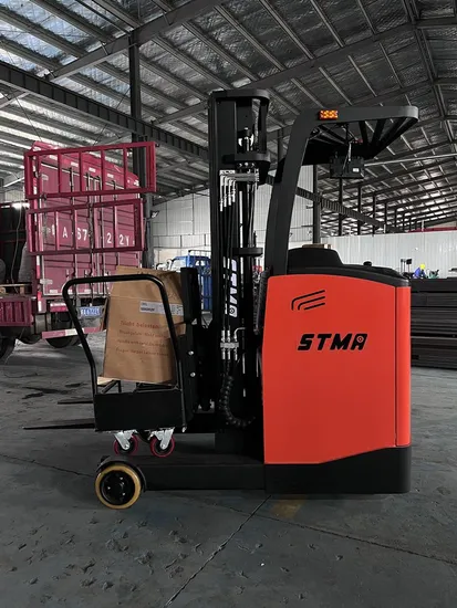 Attrezzatura da magazzino Reach Stacker elettrico per container con montante triplex da 4500 mm e traslatore laterale