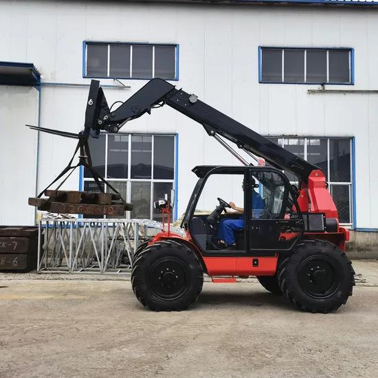 Mini sollevatore telescopico compatto cinese da 3 tonnellate, 4 ruote motrici, 4 ruote sterzanti, caricatore con braccio telescopico, carrello elevatore con certificazione CE EPA
